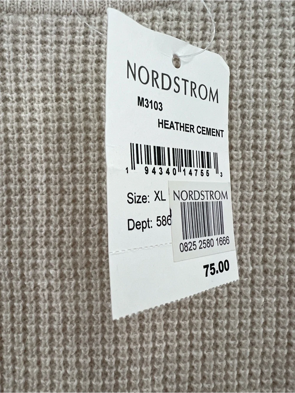 Madewell NWT Jane Waffle Stitch Sweater in Heather Cement size XL